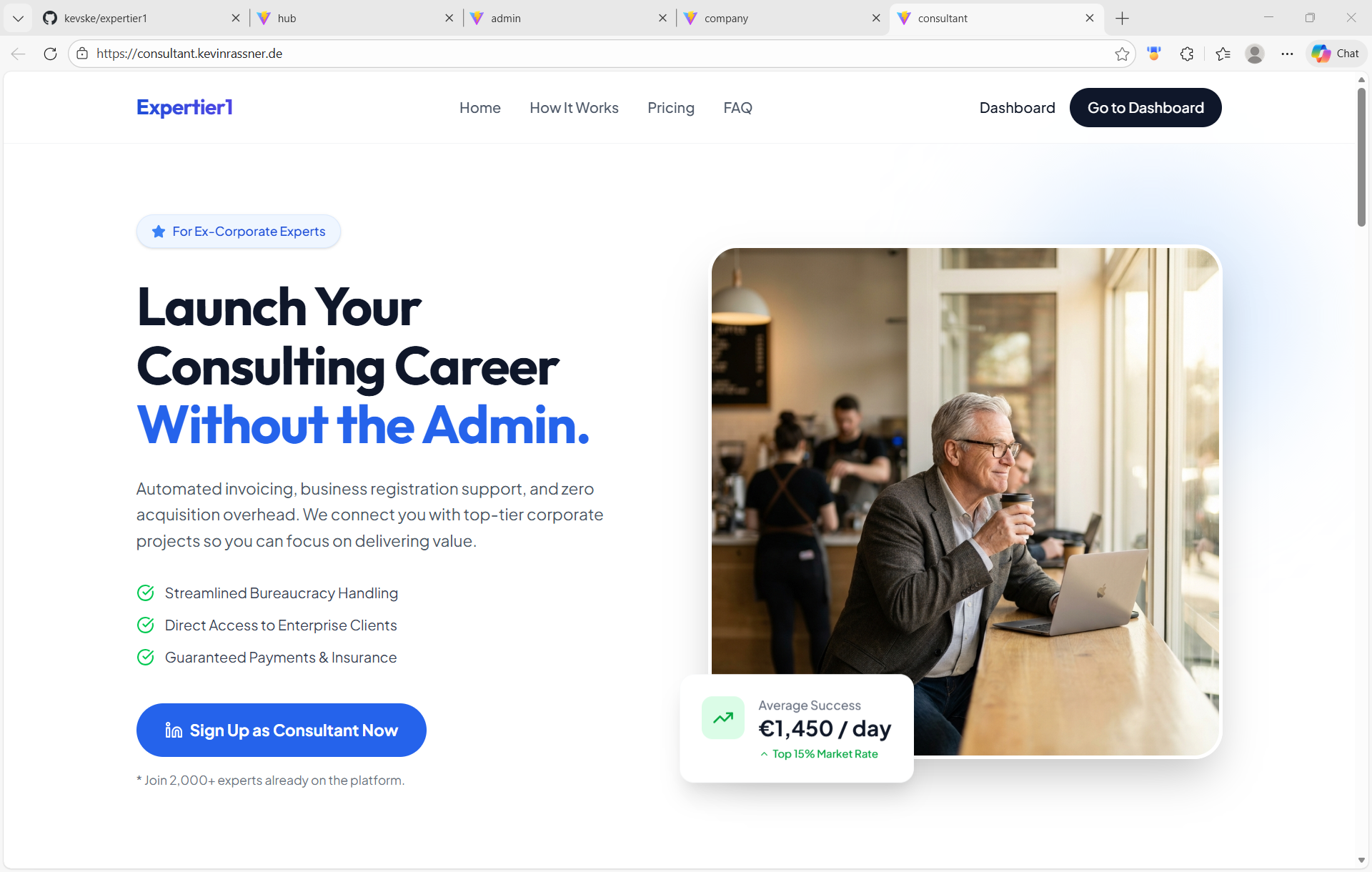 Consultant Landing Page